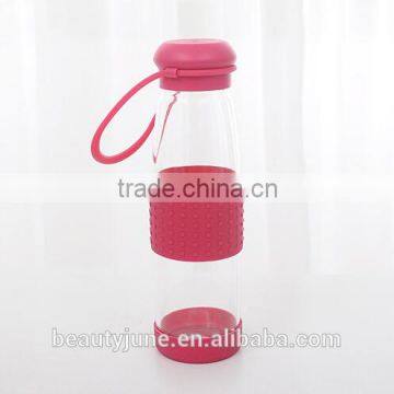 Portable Travel Mug Cup Car Shatterproof Hand Classic Glass Water Bottle 500ml With Silicone Sleeve Glass Protein Shaker photo-6