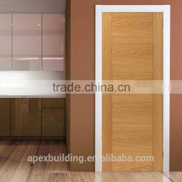 Modern oak interior design flush door with groove design