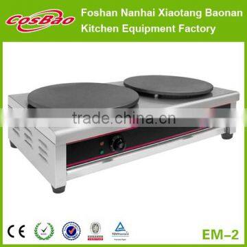 Commercial Double Heads Electric Crepe Maker Pancake Machine With CE Approval 400mm plates