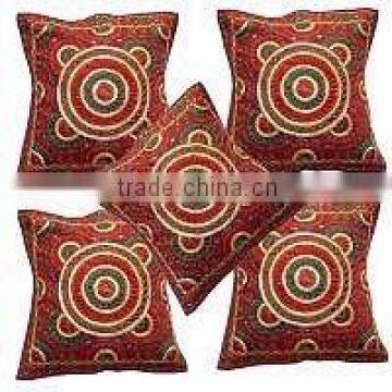 wholesale lot handmade Embroidered cushion covers,Traditinal Mirror work Embroidered cushion covers lot