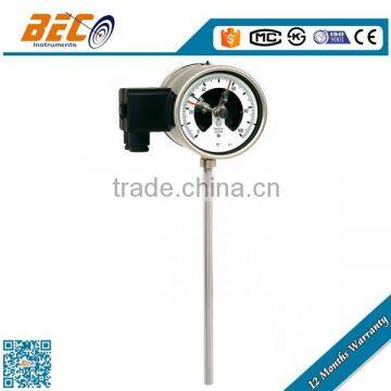 stainless steel electric contact power station bimetal thermometer