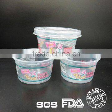 4oz pp disposable plastic ice cream cup with flat lid