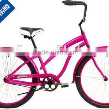 26 inch steel frame single speed beach cruiser bike