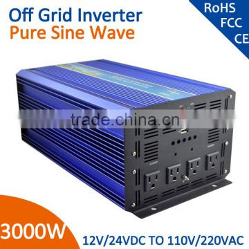 hot new products 12v 220v power inverter 3000w pure sine wave invertor charger