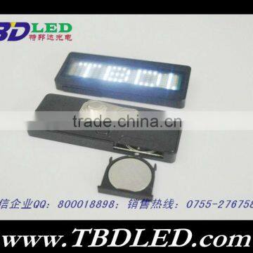 WHITE oem logo,display Graphic led name mini badge/led sign , mini led name badge