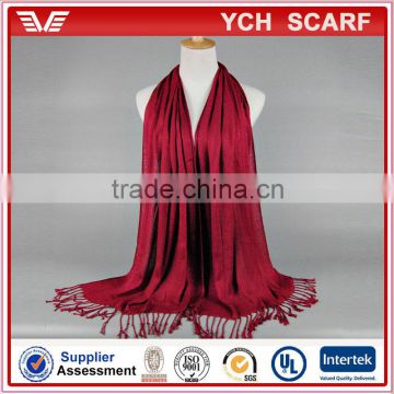 Custom Design Printed Wool Scarf With Fringe