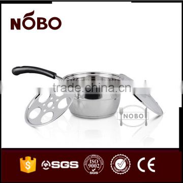 Stainless steel milk pot with glass lid