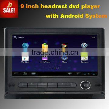 9" Touch Screen Replacement Headrest Android Monitor with 3G/WIFI/GAME