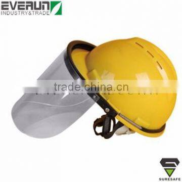 With PVC PC Visor Safety Helmet Face Shield Mask
