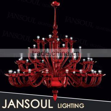 China supplier Jansoul Lighting interior wedding decoration murano glass chandelier large red crystal chandeliers