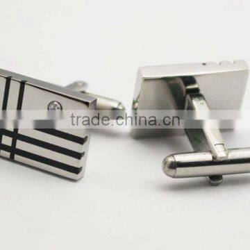 High Quality Rectangle Shape Crystal Cufflinks for Man photo-4