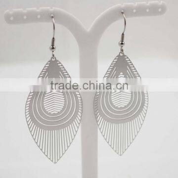 2016 New Arrival Charm Stainless Steel Leaf Earrings photo-5