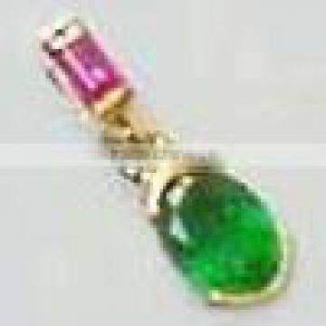 Pendant With Emerald & Ruby