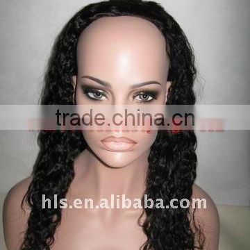 3/4 hair wig,16'',1B#,straight,100% human hair wig accept paypal payment