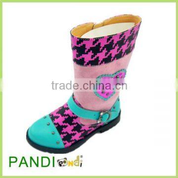 Printing flower girl autumn /winter boots with buckle design