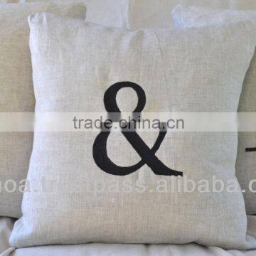 Printing monogram linen cushion cover, pillowcase