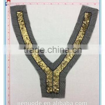 2015 JND Novel Decoractive Golden Sequins Patch for Trimming