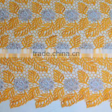 2015 New Fashion Lady Dress Nigeria Heavy Cord Lace Spangles Lace for Party Dress photo-3