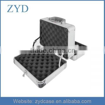 Silver aluminum frame ABS portable gun case with foam lining, ZYD-MR633