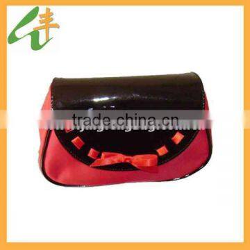 Shiny red lady fashion cosmetic bag trendy cosmetic bag