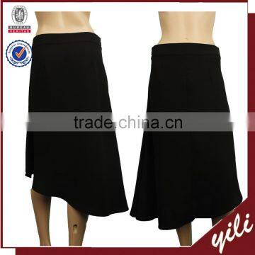 2016 S/S new design woven fabric woman black skirt