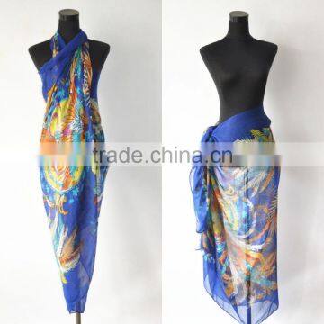 Wholesale Printing Design Oversize Polyester Voile Bali Pareo