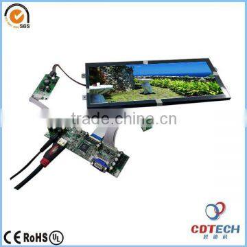 12.3 Inch wide lcd screen stretched digital signage displays with ROSH