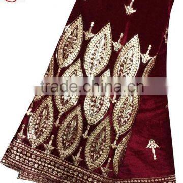 Indian Fabric Silk african fabric,velvet with sequinse in winter CL2072-8