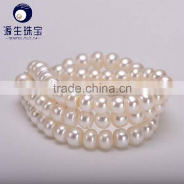 Near Round Fresh Water Pearl Bracelet YSB004 Three Layer Fine Jewery