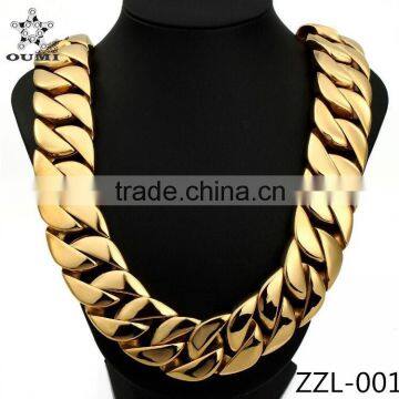 Factory Price hip hop jewelry 316l stainless steel 31mm silver gold heavy chain for men