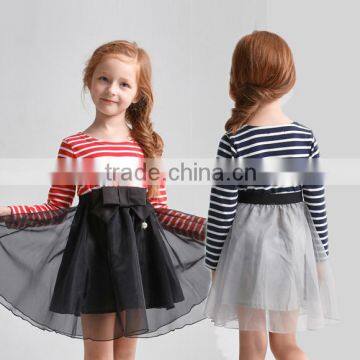 Baby Girls Striped Gauze Tutu Dress Skirt Princess Clothes Manufacturer OEM ODM Factory Guangzhou