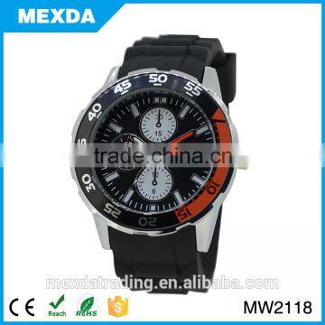 lastest silicone watch band quartz waterproof watch for men