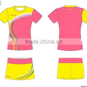 Lady fashion design sports skirts custom sublimated badminton jersey