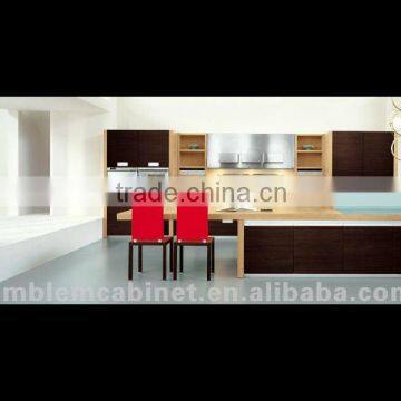 Wood grain Melamine modular kitchen furniture