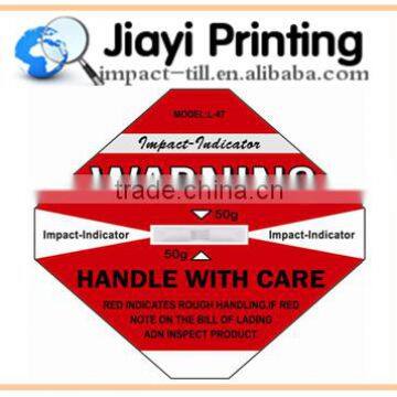 2015 New Impact Indicator Sticker Shockwatch Label Sensor Sensor Shipping Label