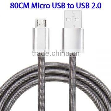 Newest 80CM Micro USB to USB 2.0 Data Sync Cable for Smartphones, Spring Style USB Charging Cable                        
                                                Quality Choice