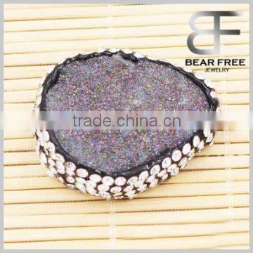 Drusy Quartz Gemstone Pendant for Necklace DIY Natural Druzy Crystal Jewelry Charms