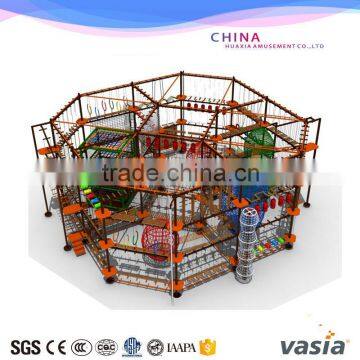 2016 New Kids indoor obstcle rope indoor high adventure play equipment