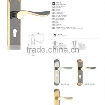 zinc alloy door handle, zinc door handle on plate, zinc door handle with plate