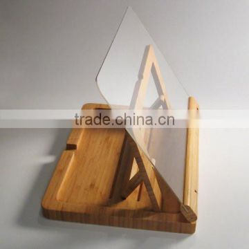 Cook book Holder Bamboo Large with Acrylic Shield cook book stand