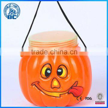 Plastic Halloween Pumpkin Cans Pumpkin Bucket Cartoon Cute Children's Candy Jar Portable Pumpkin Bucket