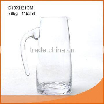 Glass Wine Decanter With Colored Glass Handle and Scale