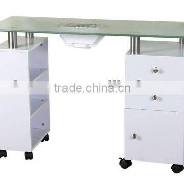 Modern design Manicure table with draft fan&glass nail table