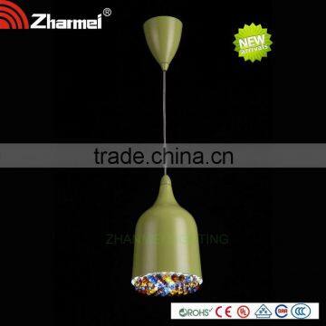 Modern Crystal Pendant Lamp, Green E27 Hanging Light