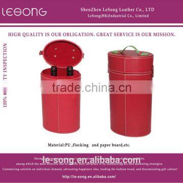 red portable double bottle Red Wine Box