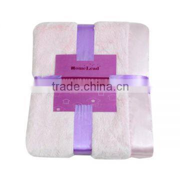 100 polyester PV fleece pink throw blanket