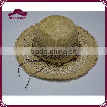 5BU straw boater hat beige girls straw hat