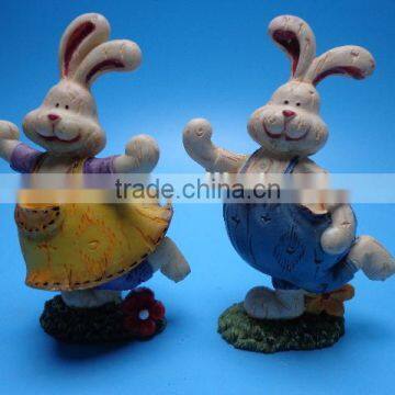 Livelike Polyresin Animal Miniature Rabbit for Spring Garden Decorations photo-3