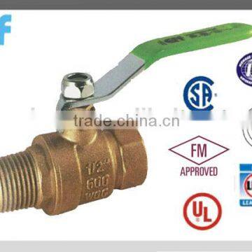 1/4"-- 2" Female Male NPT water Brass Ball Valve price with CSA certificated