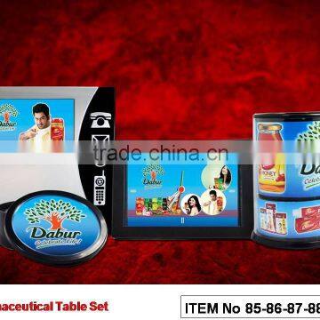 clock with coaster and pen stand gift set